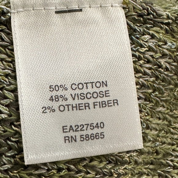 Classiques Entier Atelier Cotton Blend Slight Metallic Green Knit Cardigan M - Picture 8 of 9